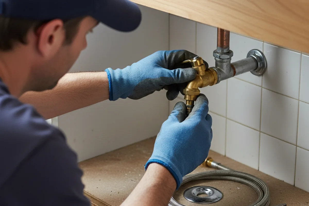 Shutoff valve and fitting work during Faucet and Fixture Repair in Annapolis